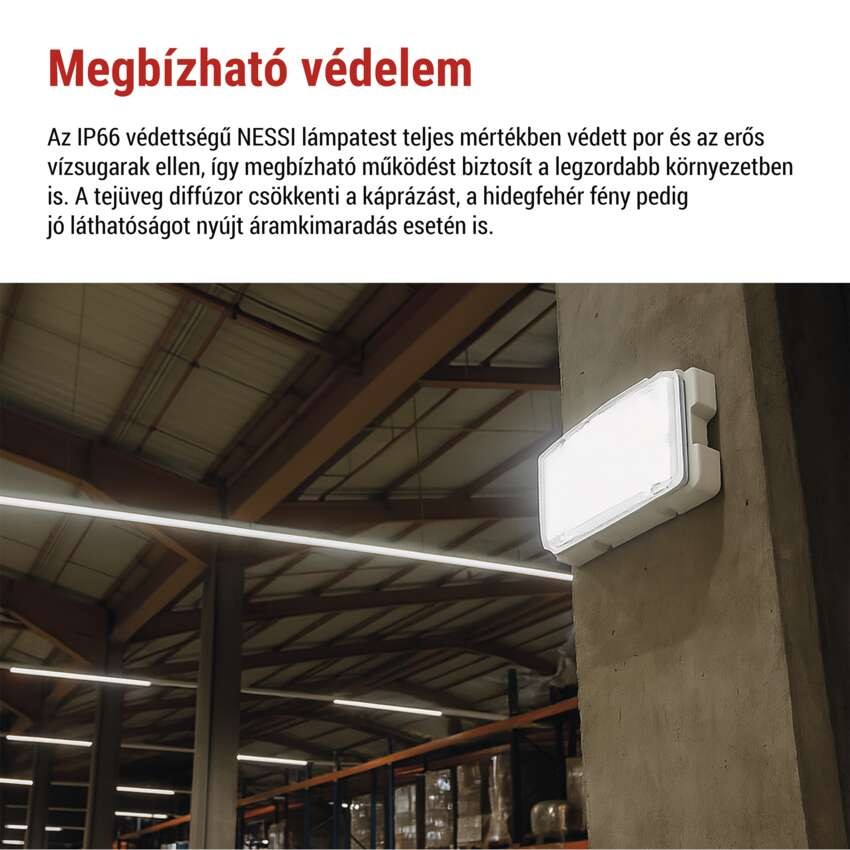 EMOS LED vészvilágító lámpatest NESSI 10W 3 óra IP66