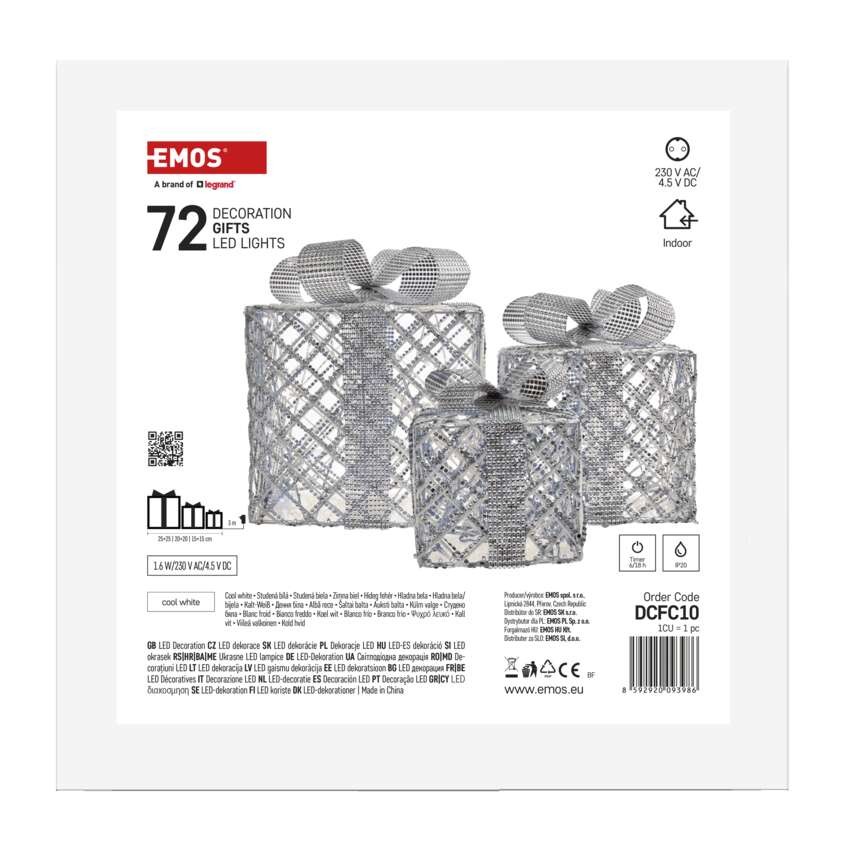 LED-kingitus, 3 suurust, tuppa, külm valge, ajasti