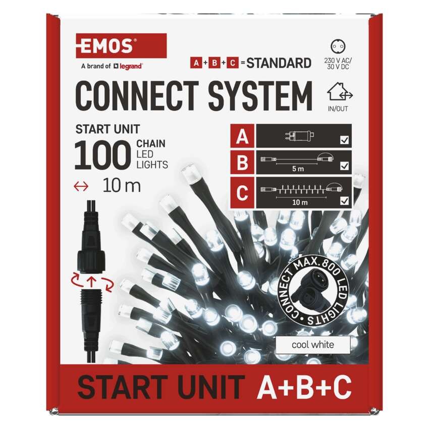 Basis Set für Verbindungsketten Standard, 10 m, Außen, Kaltweiß, Timer