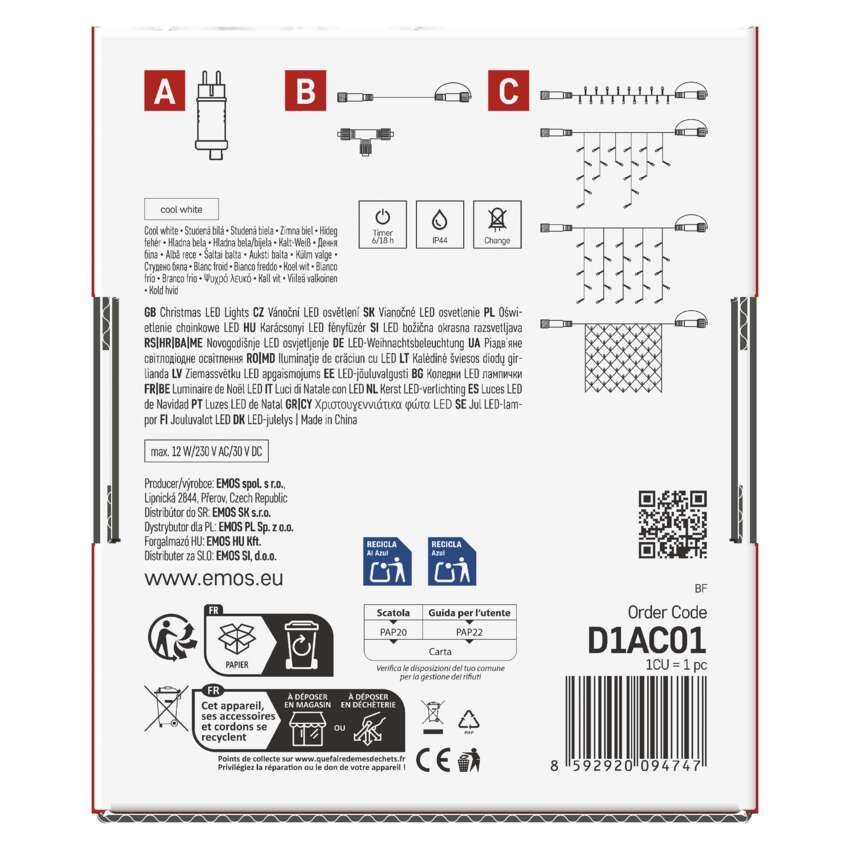 Basis Set für Verbindungsketten Standard, 10 m, Außen, Kaltweiß, Timer