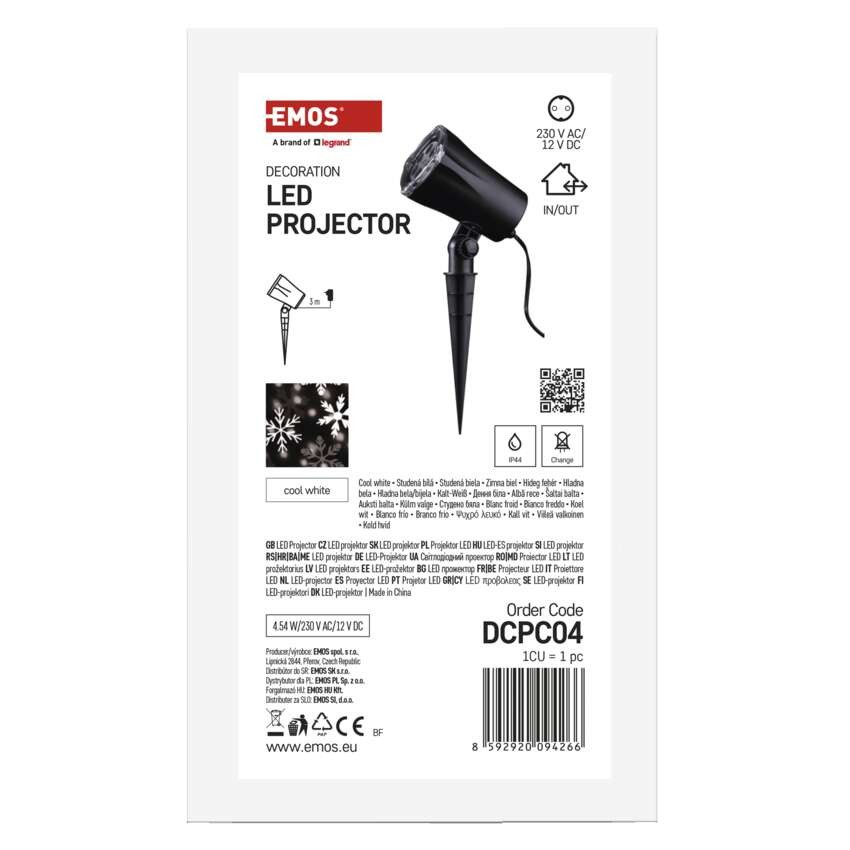 LED božični projektor – snežinke, zunanji in notranji, hladna bela