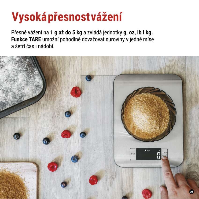 Digitální kuchyňská váha EV012, stříbrná