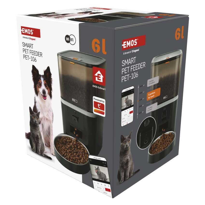 GoSmart Futterspender Pet Care mit Kamera, 6 l, schwarz, Wi-Fi