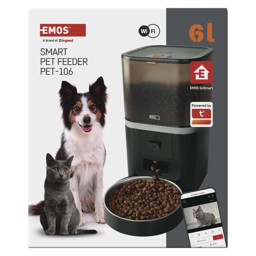 GoSmart Futterspender Pet Care mit Kamera, 6 l, schwarz, Wi-Fi