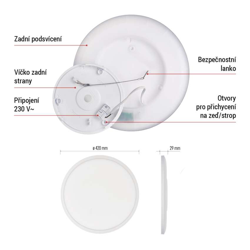 LED přisazené svítidlo FLORI kruhové, bílé, 22W, neutrální bílá