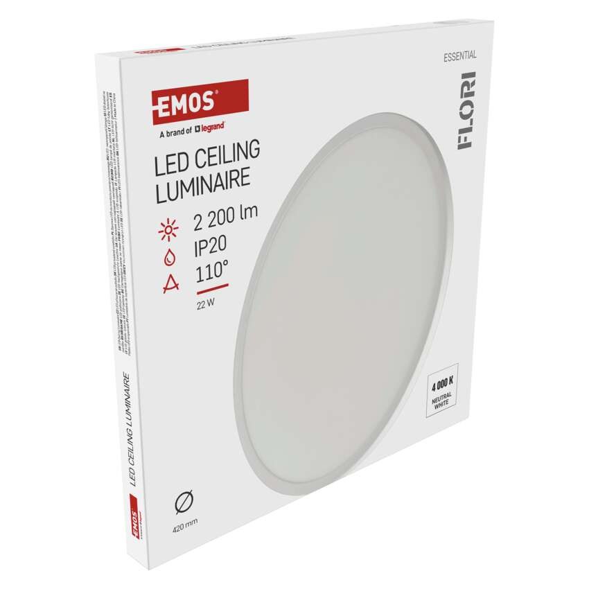 LED přisazené svítidlo FLORI kruhové, bílé, 22W, neutrální bílá