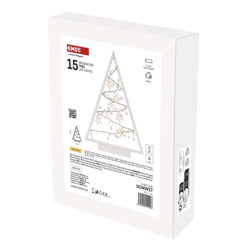 LED dekor. – izgaismots koks ar ornam., 40 cm, 2x AA, liet. iekšt., silti balta, ar taim.
