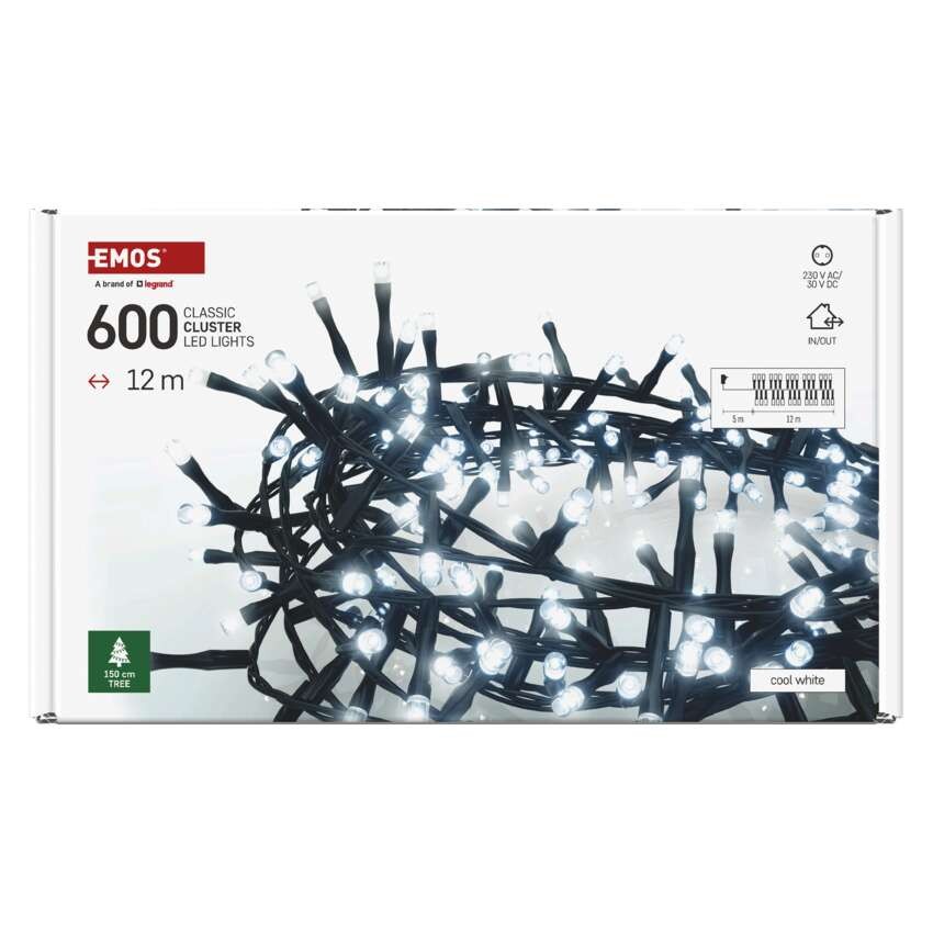 LED Weihnachtliche Lichterkette – Igel, 12 m, Außen und Innen, Kaltweiß, Timer