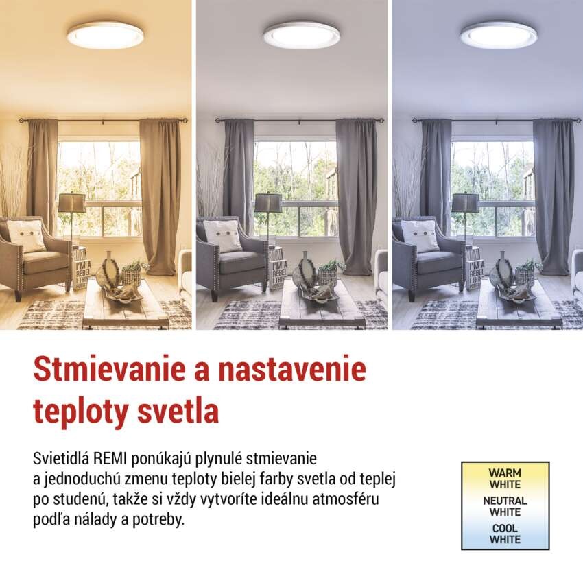 LED prisadené svietidlo REMI, kruhové 45W, stmiev.so zmenou CCT