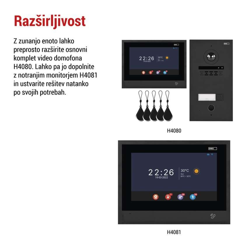 Kamera GoSmart za monitor IP880B 2WIRE in domači video domofon IP-880A 2WIRE, 3 gumbe