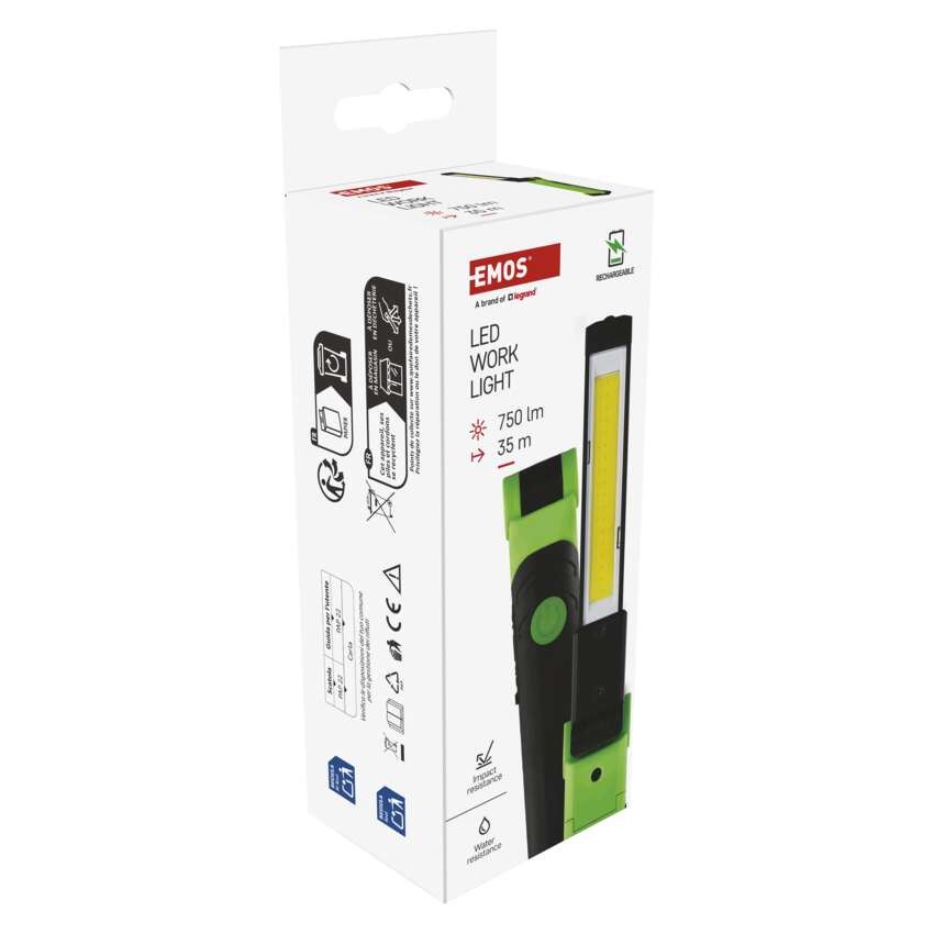 COB LED-Taschenlampe P4540, 750 lm, 2000 mAh, wiederaufladbar