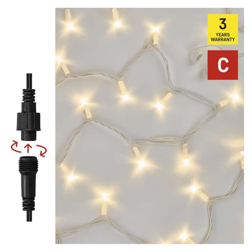 Premium LED spojovacia reťaz biela, 5 m, vonkajšia aj vnútorná, teplá biela