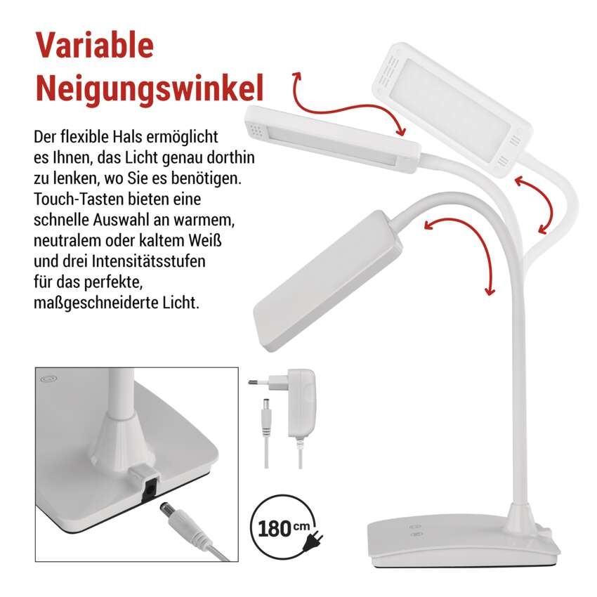 LED Schreibtischlampe EDDY, weiss