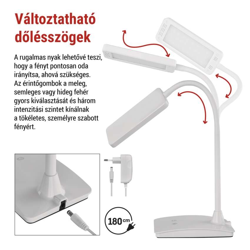 EMOS Eddy LED asztali lámpa, fehér