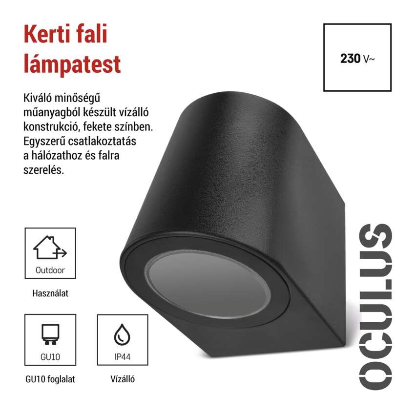 Kerti fali lámpa OCULUS, 8,8 x 6,7 x 8 cm, 1 x GU10, 1× 7W