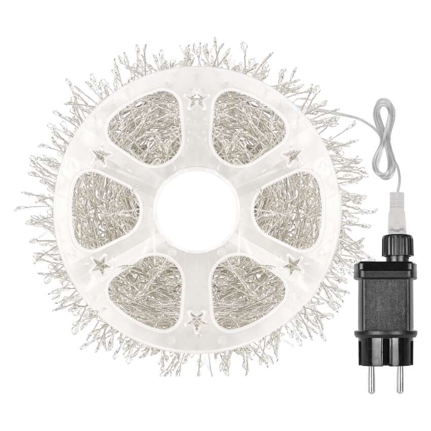 LED nano fényfüzér tekercsen, ezüst , 9,6 m, hideg fehér, időzítő