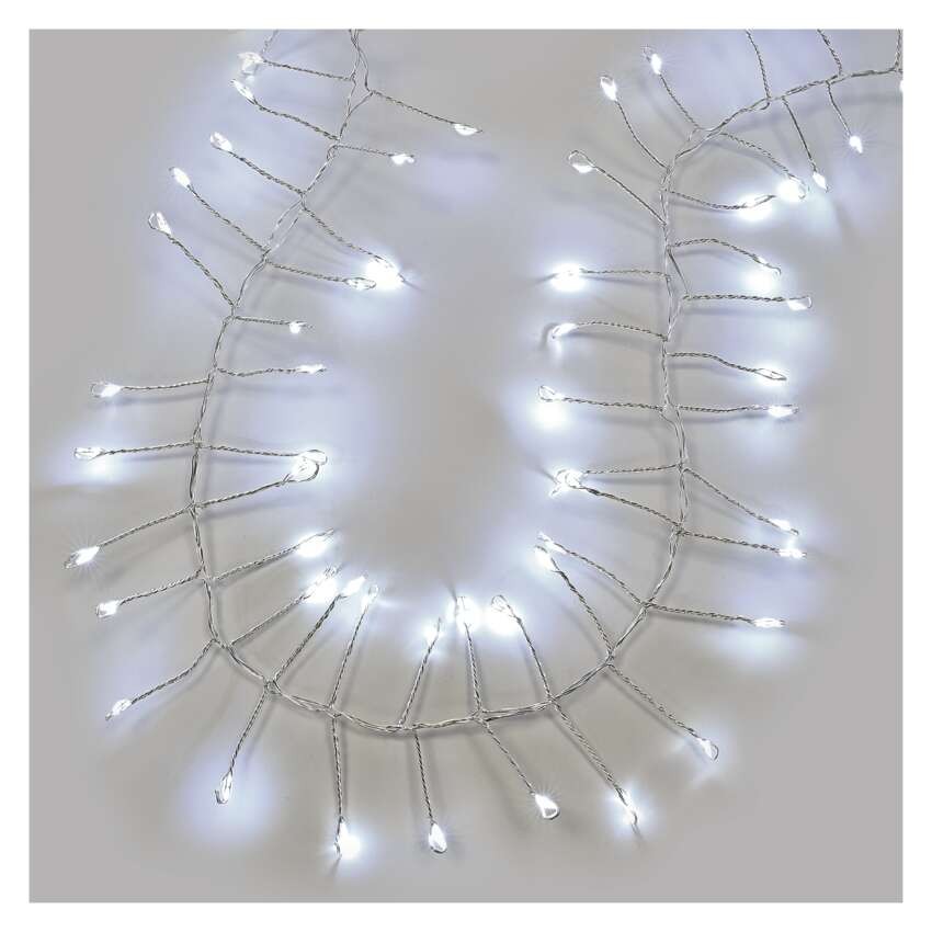 LED nano fényfüzér tekercsen, ezüst , 9,6 m, hideg fehér, időzítő