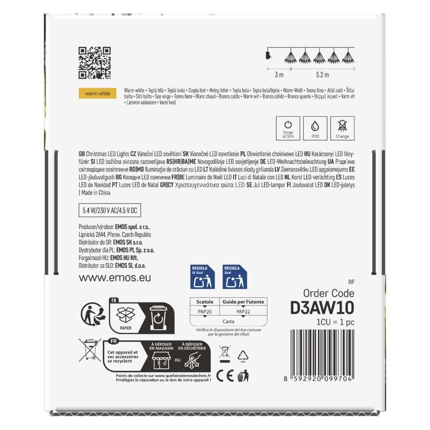 LED Lichterkette – leuchtende Büschel, nano, 5,2 m, Innen, warmweiss, Timer