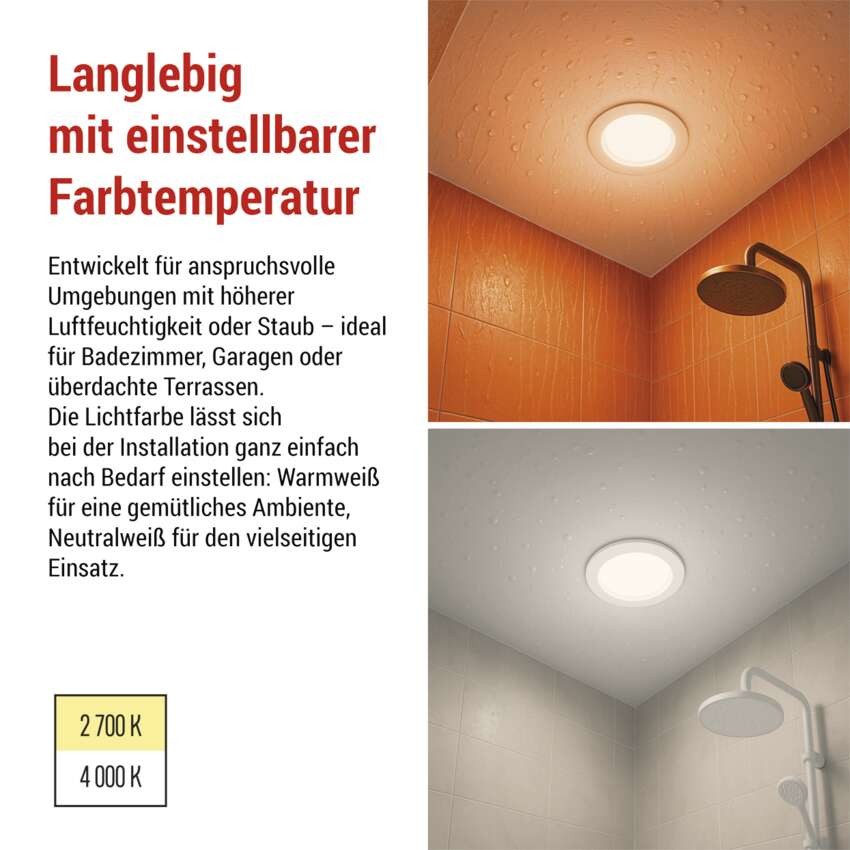 LED-Deckenspot LORI 4,5W 345LM IP65 CCT weiss