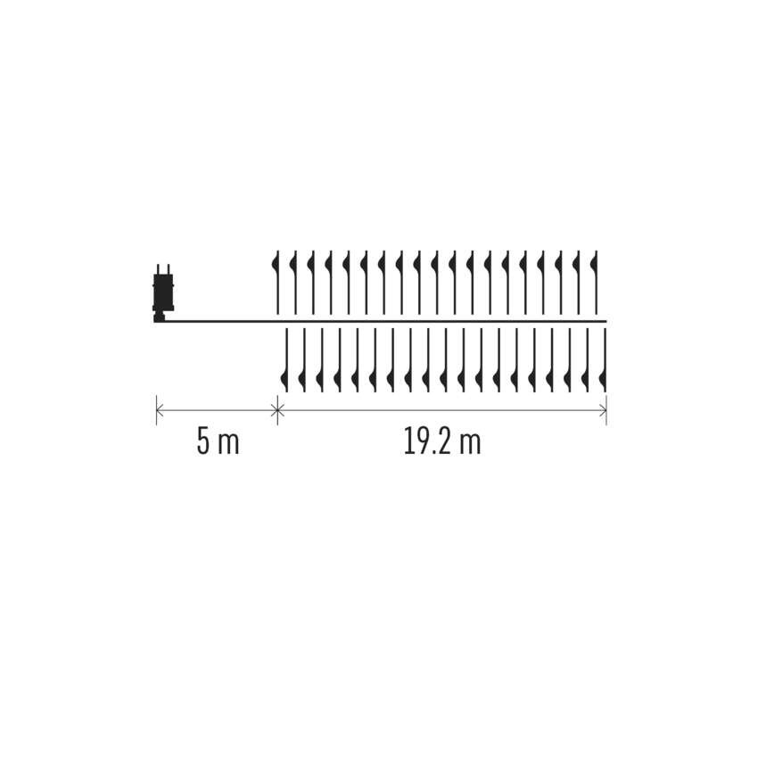 LED nano fényfüzér tekercsen, rézszínű, 19,2 m, meleg fehér, időzítő