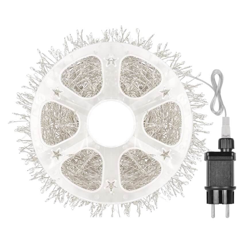 LED nano fényfüzér tekercsen, ezüst , 14,4 m, hideg fehér, időzítő