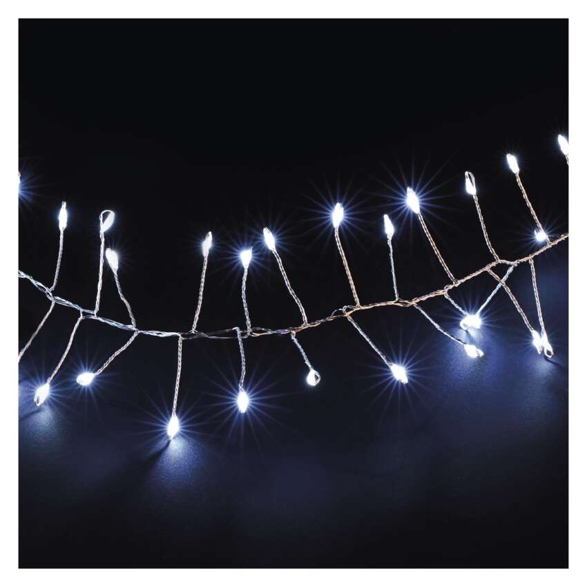 LED nano fényfüzér tekercsen, ezüst , 14,4 m, hideg fehér, időzítő