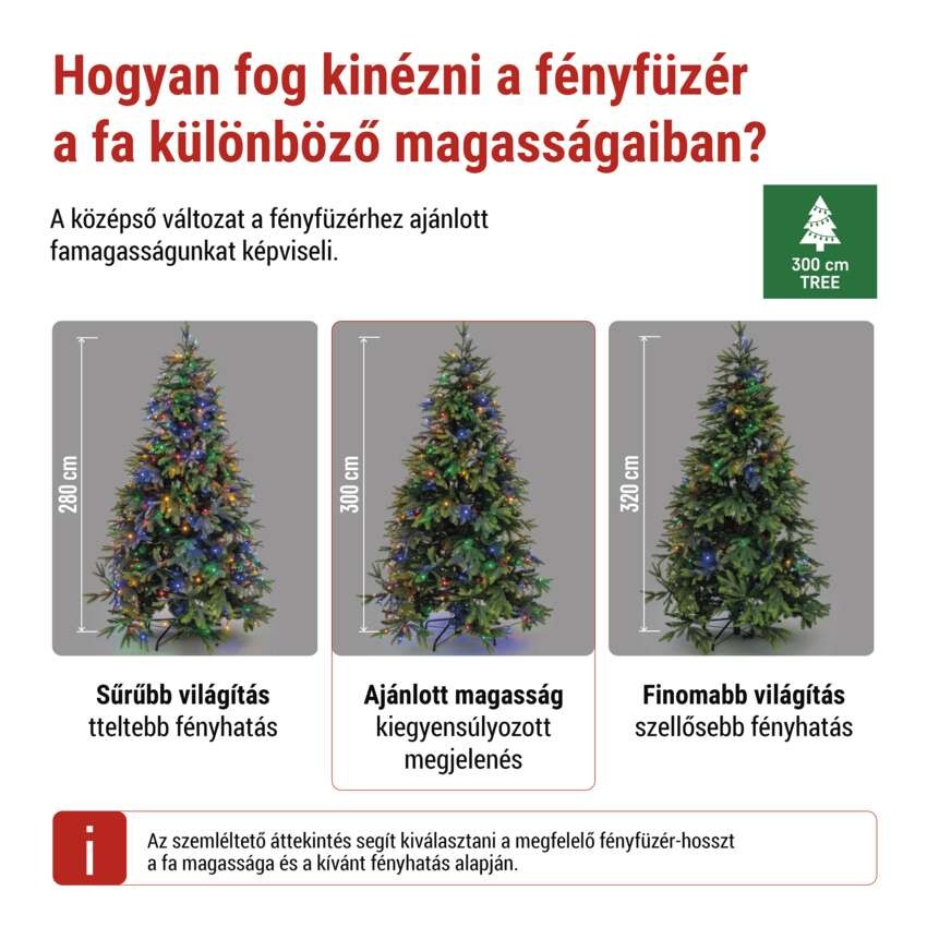 LED karácsonyi fényfüzér, 50 m, kültéri és beltéri, többszínű, progr, időz.