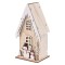LED Holzdekoration – Häuschen mit Schneemännern, 28,5 cm, 2x AA, Innen, warmweiss, Timer