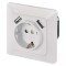 Lizdas su USB 2,1 A maks., baltas
