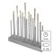LED gyertyatartó, ezüst, 28,5 cm, 3x AA, beltéri, meleg fehér, időzítő