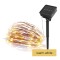 LED-Nanokette mit Solarpanel, kupferfarben, 12 m, Außen und Innen, warm-weiß, Timer