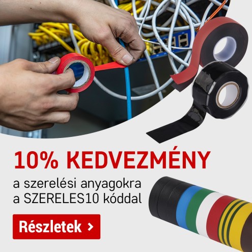 Szerelési anyag 10% (focus on tapes)