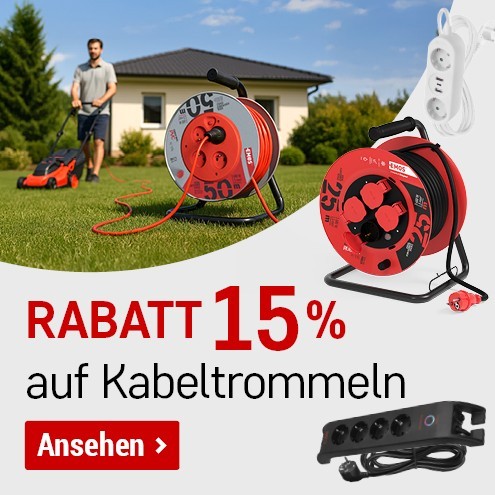 Prodlužky, navijáky, přepěťovky, zásuvky 15 %, KABEL