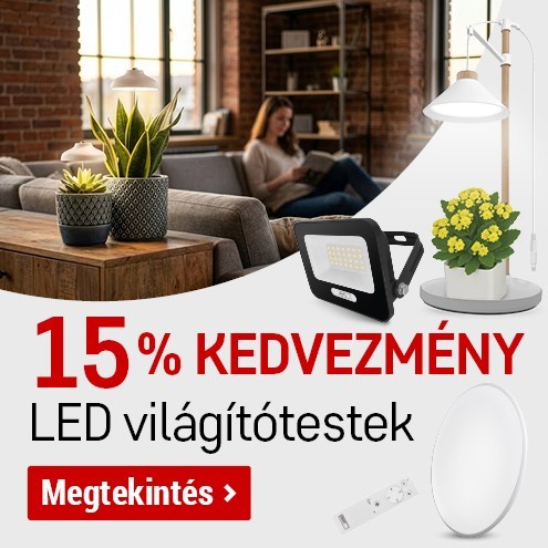LED izzók -15 %